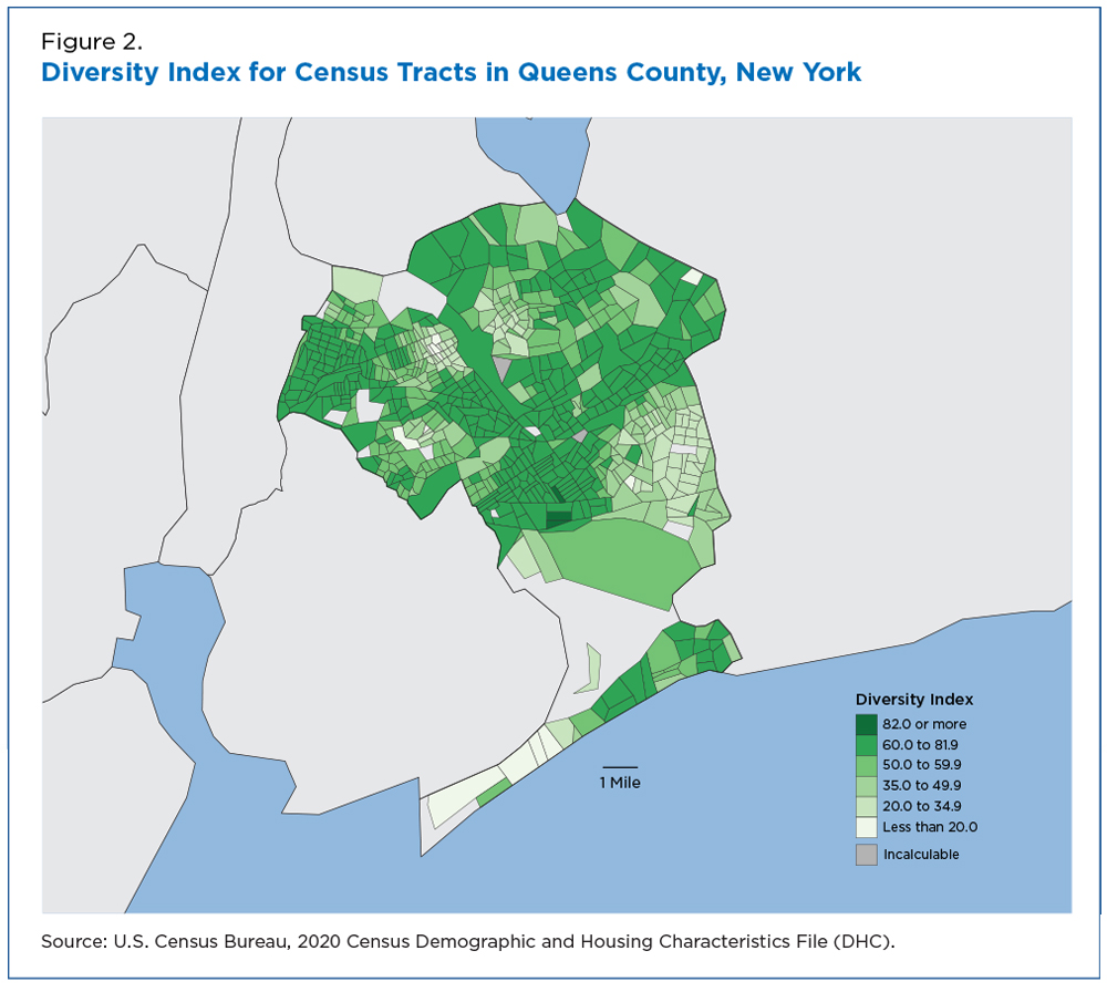 Figure 2. Diversity Index for Census Tracts in Queens County, New York
