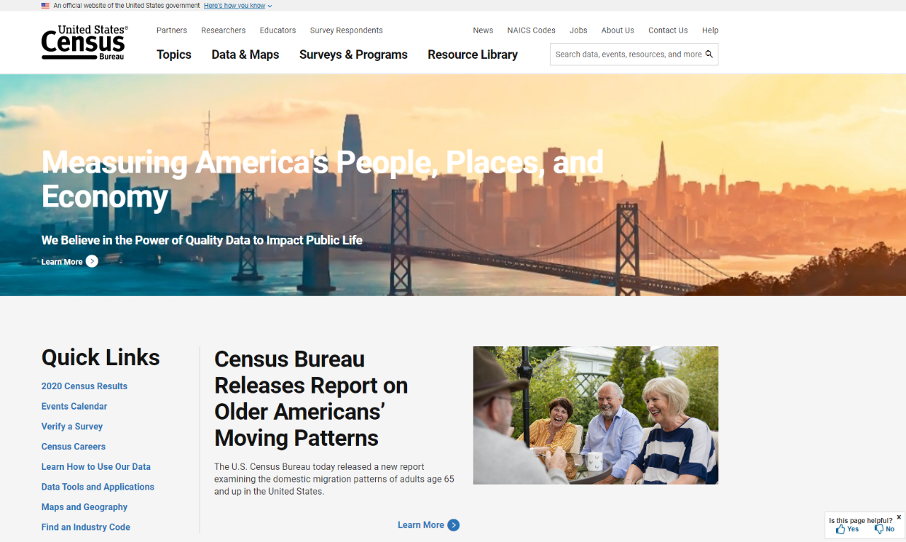 U.S. Census Bureau Homepage