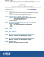 Agenda – NAC 2021 Differential Privacy Virtual Meeting
