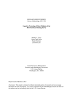 Cognitive Pretesting of Select Modules of the 2015 American Housing Survey