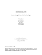 American Housing 2014 Survey Field Test: Final Report