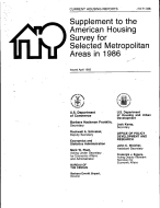 Supplement to the American Housing Survey for Selected Metropolitan Areas in 1986
