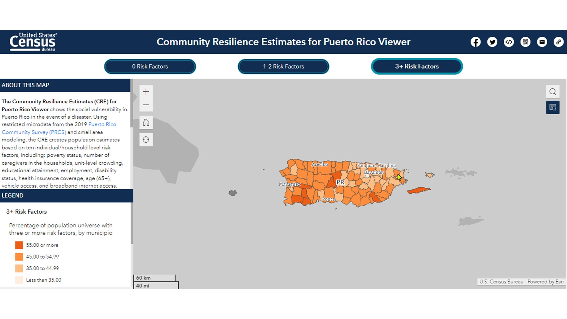 Community Resilience Estimates for Puerto Rico Viewer