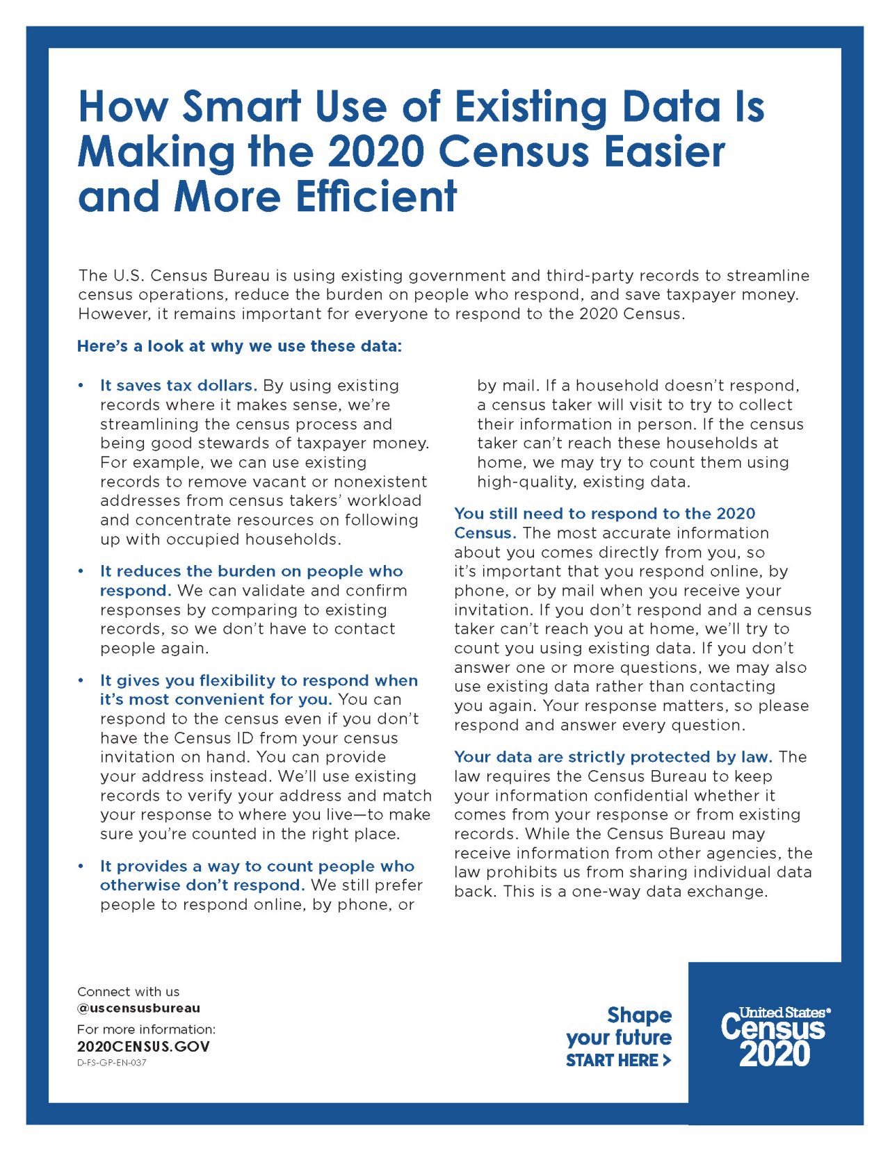 How Smart Use of Existing Data Is  Making the 2020 Census Easier  and More Efficient