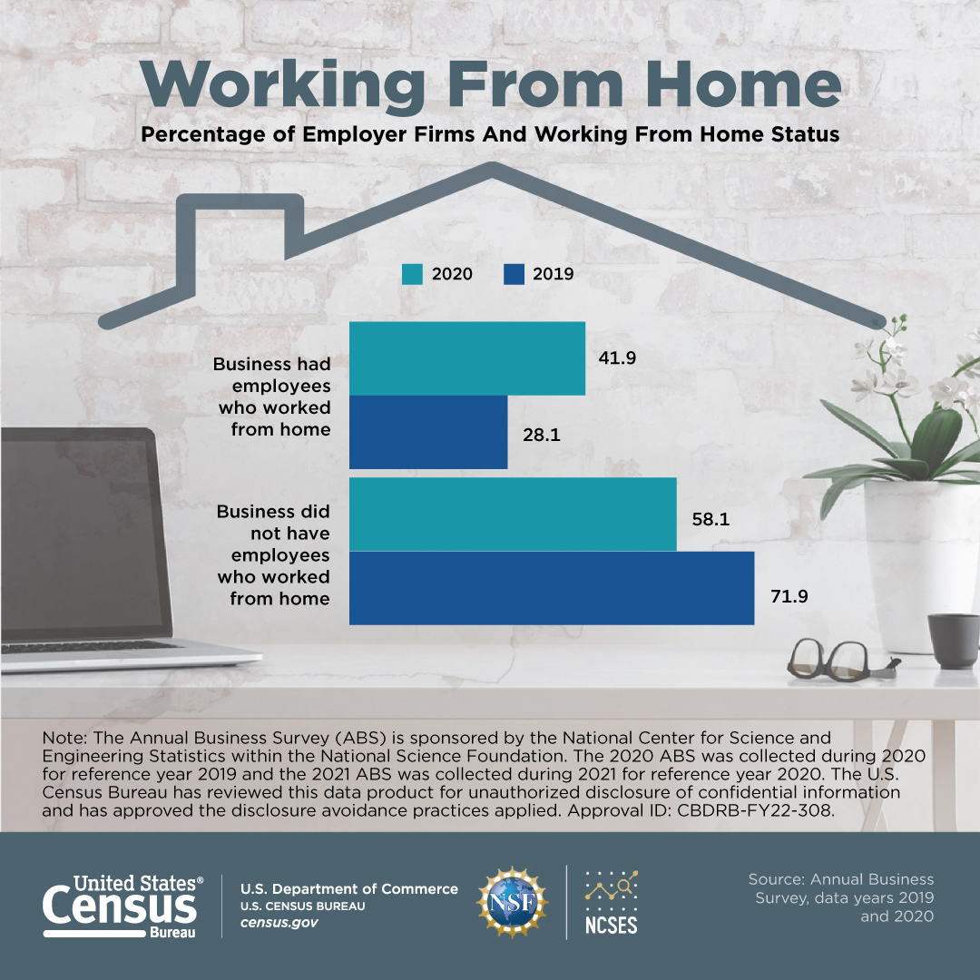 Working From Home: Percentage of Employer Firms And Working From Home Status
