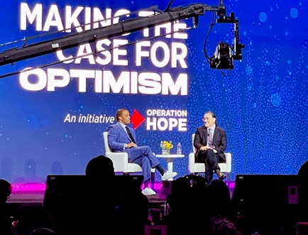 In conversation with John Hope Bryant, CEO of Operation HOPE, Inc., at the HOPE Global Forums in Atlanta.