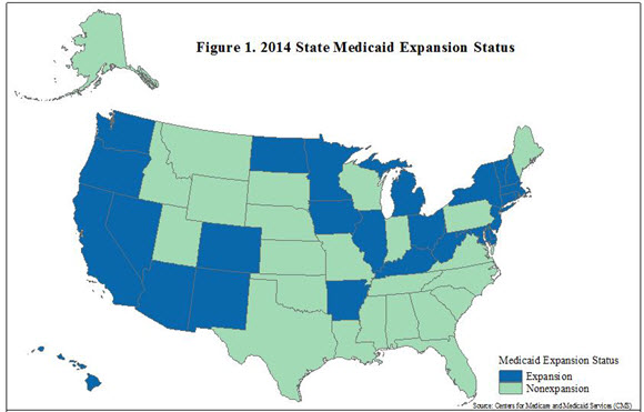 Figure 1. 2014 State Medicaid Expansion Status
