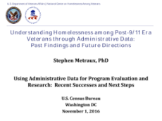 Understanding Homelessness among Post-9/11 Era Veterans through Administrative Data: Past Findings and Future Directions