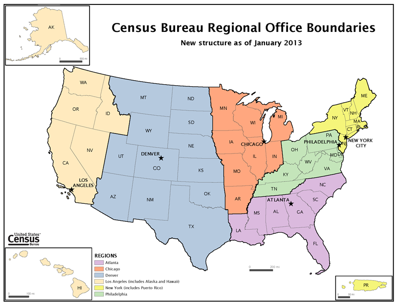 Map of New Regional Office Structure Effective January 1, 2013
