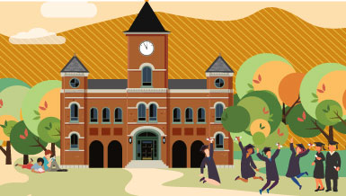 graphical representation of house in a community with educational attainment highlighted