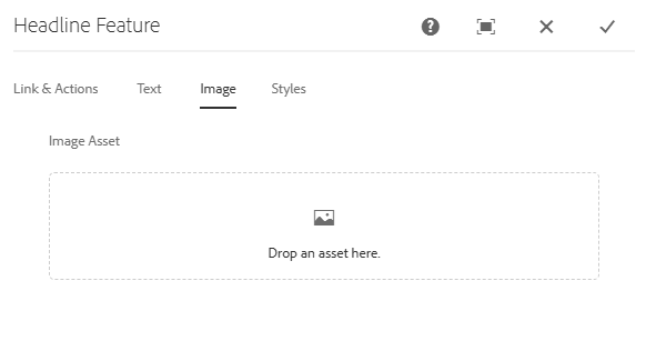 Headline Feature Configure Dialog: Image