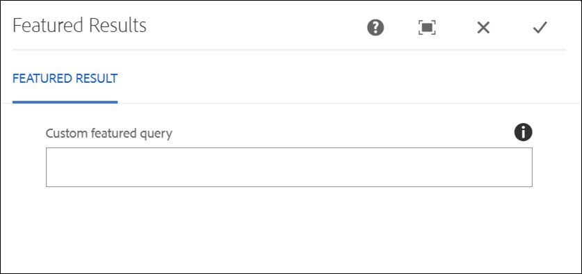 Search Component - Featured Results Settings
