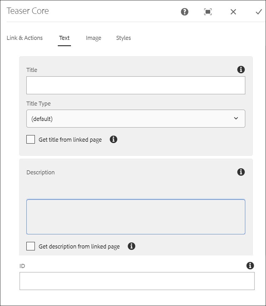 Teaser Core - Text