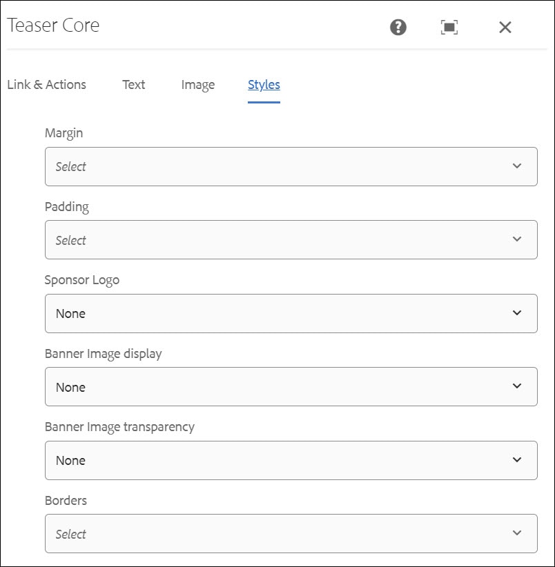 Teaser Core - Styles