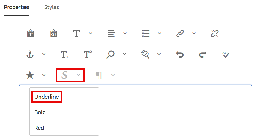 Text Core Underline