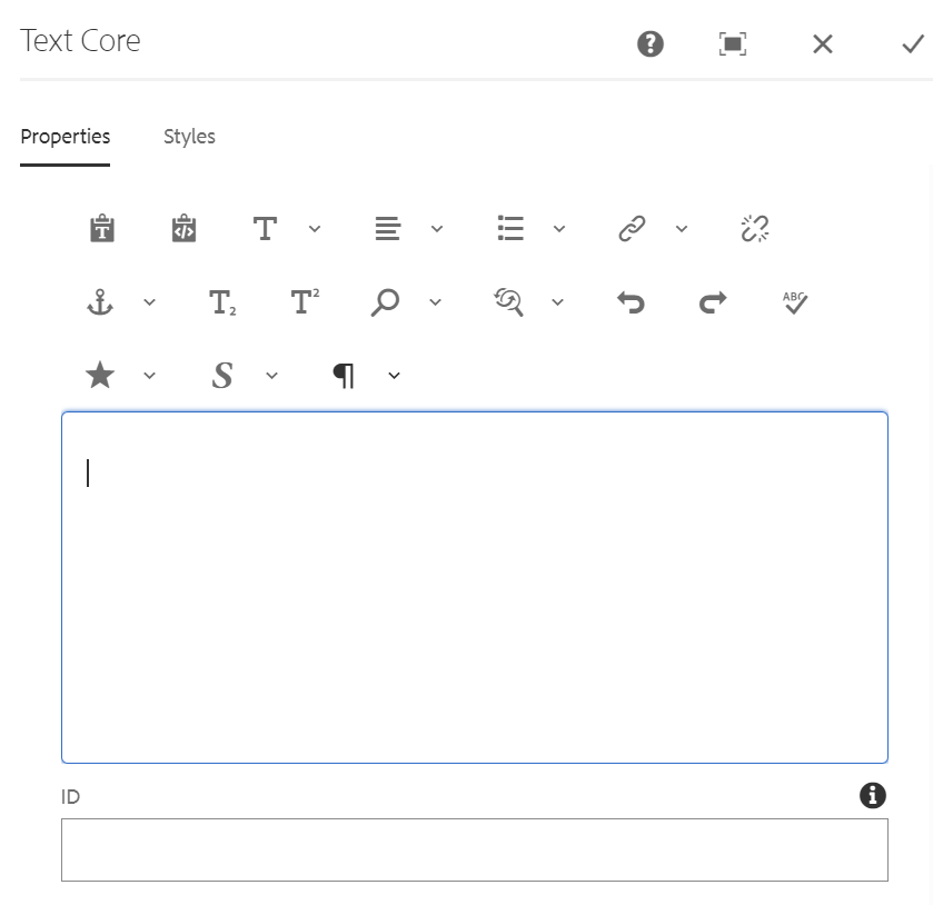 text properties