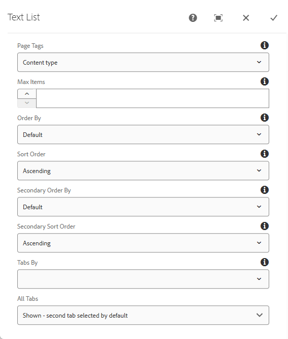 Text List Sort and ID Options
