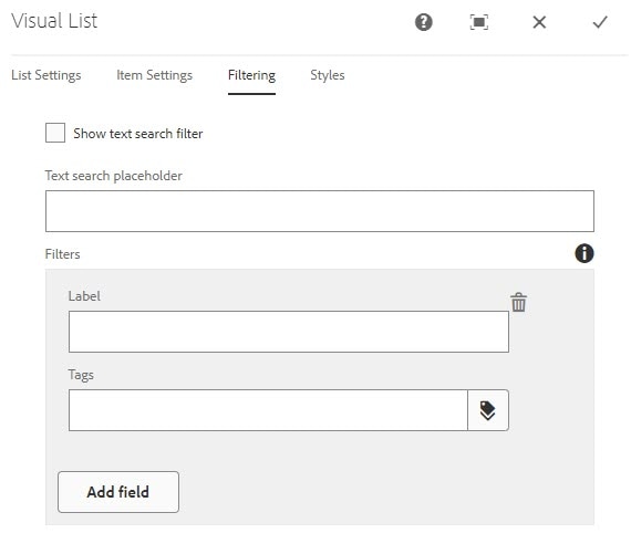 Visual List Filtering