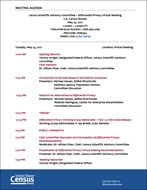 Agenda – CSAC 2021 Differential Privacy Virtual Meeting