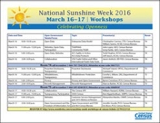 2016 Sunshine Week - Workshops