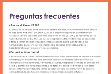 Censo 2020 Puerto Rico: Preguntas frecuentes