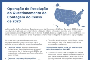 Operação de Resolução do Questionamento da Contagem do Censo de 2020