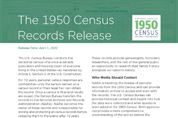 The 1950 Census Records Release