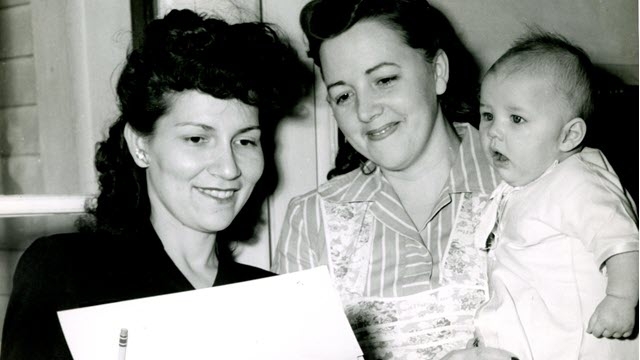 Mom and baby take part in the 1950 census