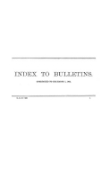Index to Bulletins