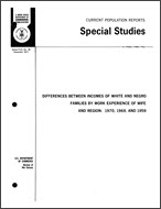 Differences Between Incomes of White and Negro Families by Work Experience of Wife and Region: 1970, 1969, and 1959