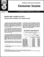 Median Family Income Up in 1970 (Advance data)