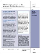 The Changing Shape of the Nation's Income Distribution: 1947 - 1998