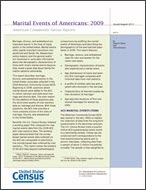 Marital Events of Americans: 2009
