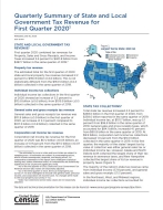 Quarterly Summary of State and Local Government Tax Revenue for First Quarter 2020