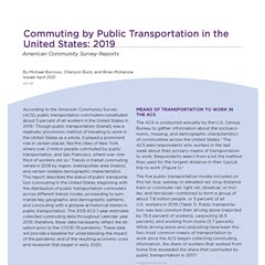 Commuting by Public Transportation in the United States: 2019