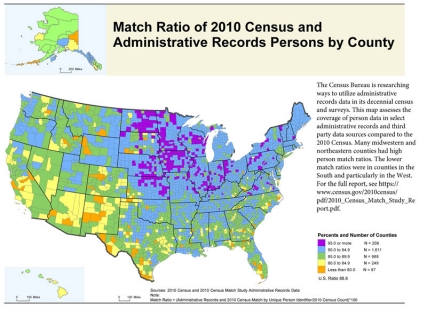 Match Ratio of 2010 Census and Administrative Records Persons by County