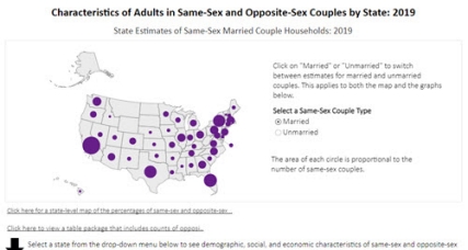 Characteristics of Adults in Same-Sex and Opposite-Sex Couples by State: 2019