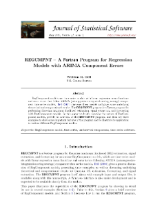 REGCMPNT - A Fortran Program for Regression Models with ARIMA Component Errors
