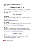 Facts for Features: Mother’s Day: May 14, 2017