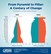 From Pyramid to Pillar: A Century of Change, Population of the United States