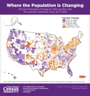 Percent Population Change by Metro/Micro Area: 2017-2018
