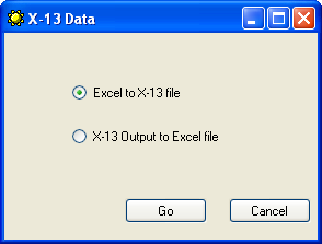X-13-Data Main Screen