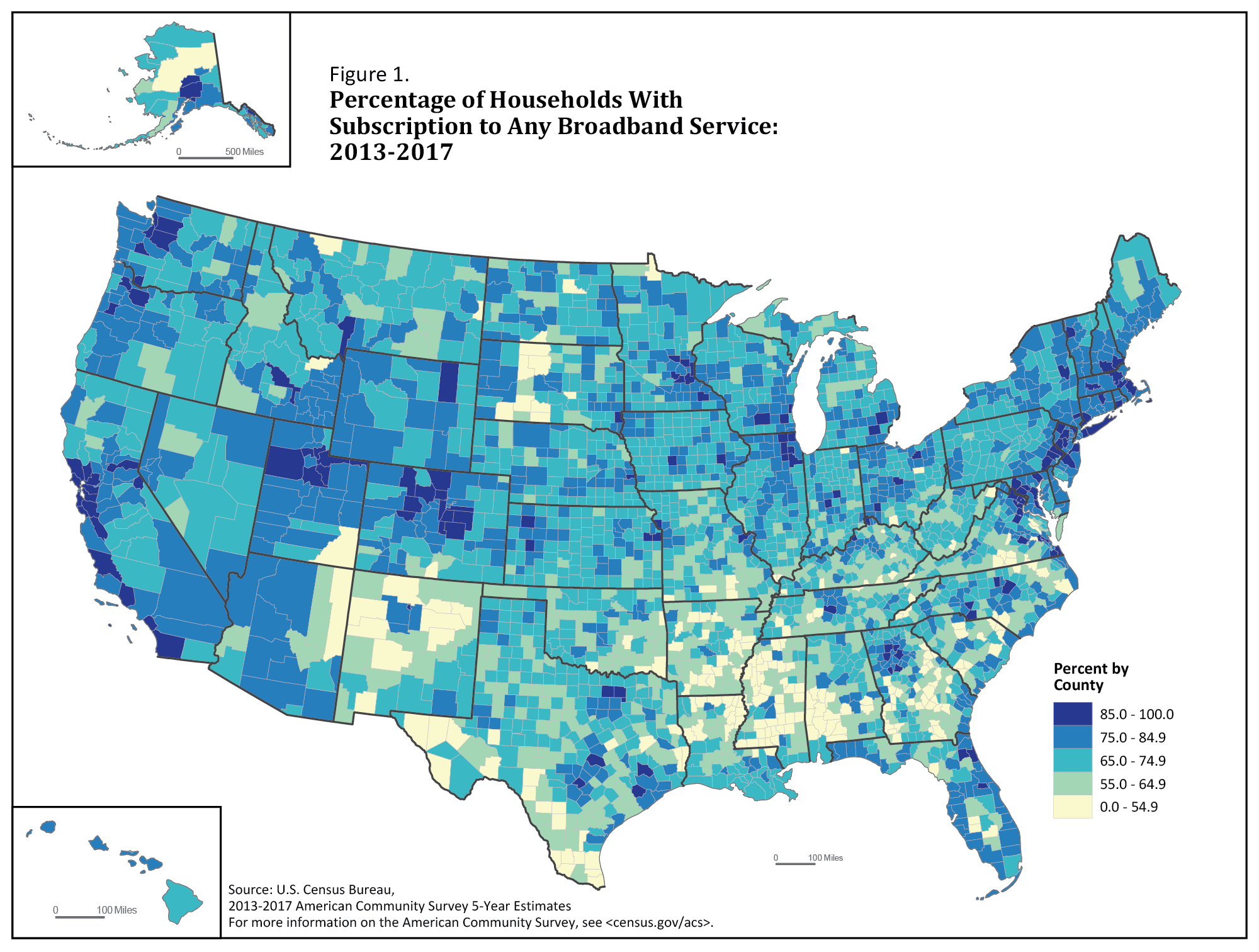 Rural And Lower Income Counties Lag Nation In Internet Subscription