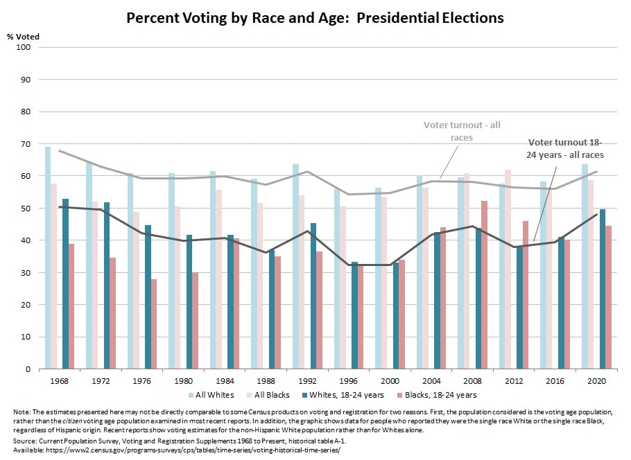 Percentage Voting By Race & Age