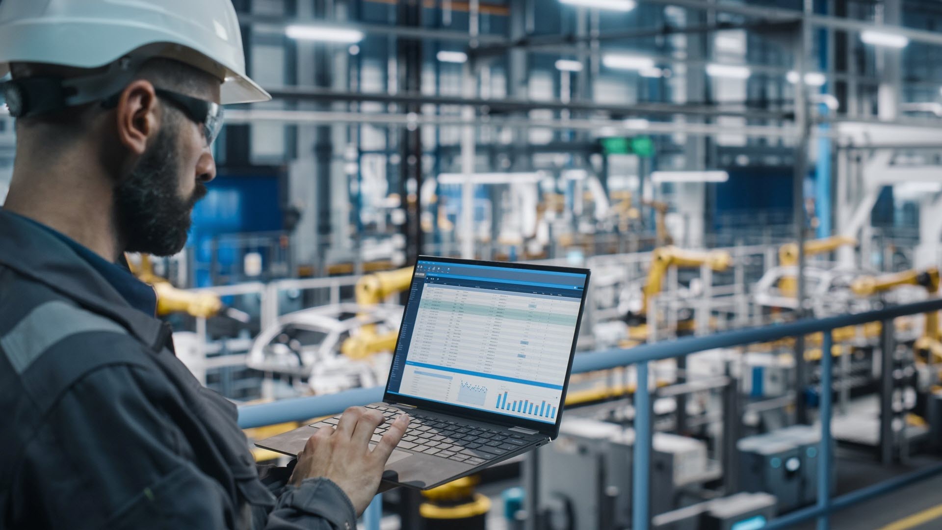 Man Working at Manufacturing Plant
