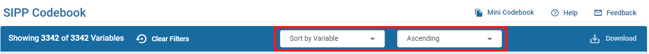 Controls to sort results