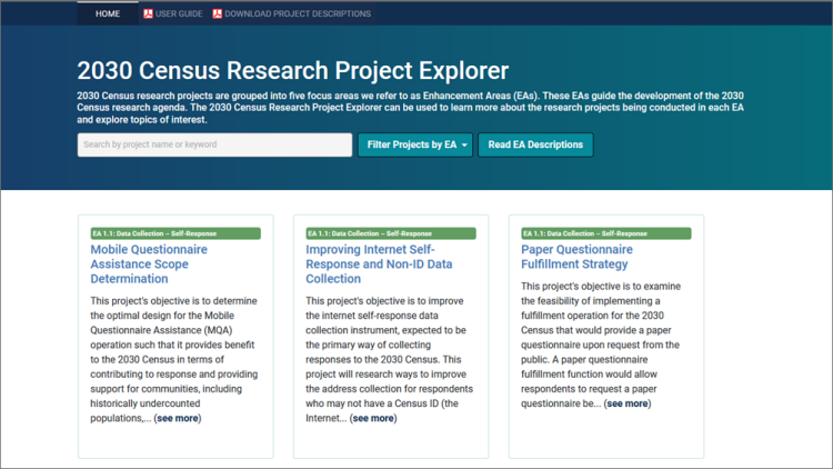 2030 Census Research Project Explorer