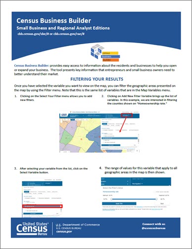 CBB: Small Business and Regional Analyst Editions: Filtering Your Results