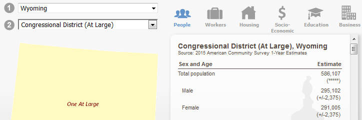 API example using ACS data profile - My Congressional District