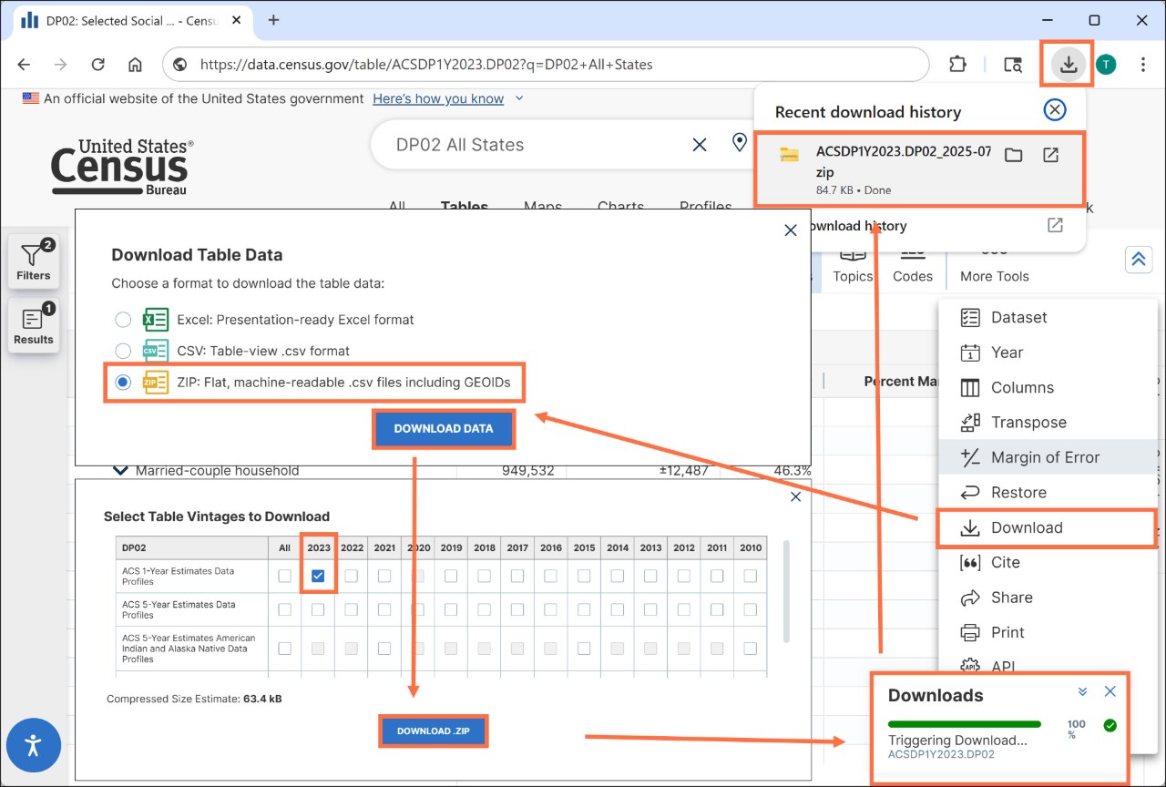 Can I download tables? Image